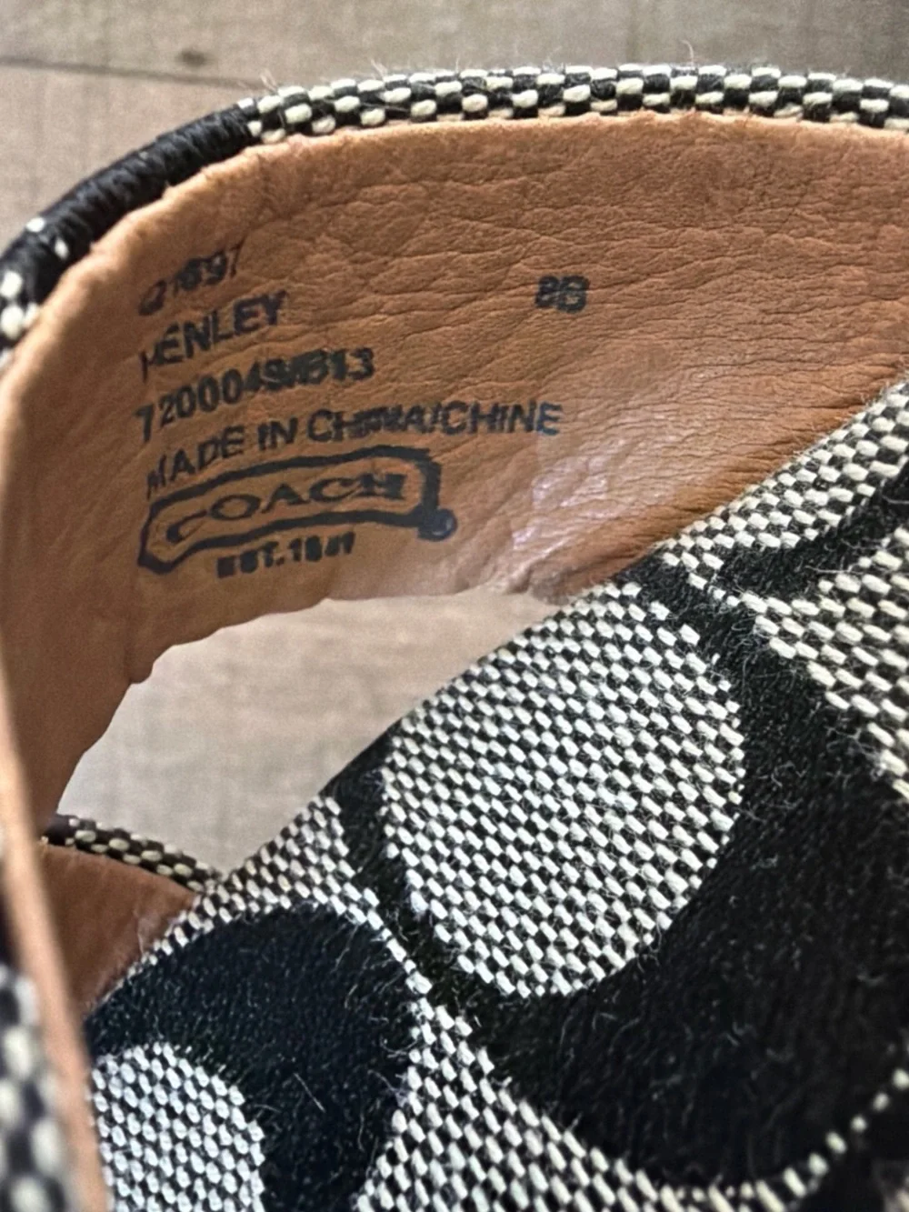 Coach Black & Cream Signature Espadrille Wedge Sandals